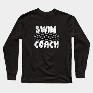 Swim Coach Tee, Sports Tee, Water Sport Shirt, Waves Tee, Best Selling T-Shirts,  Gift Idea Long Sleeve T-Shirt